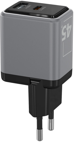 Зарядное устройство Akai CH-6A34 USB / USB-C 2-в-1 Серое