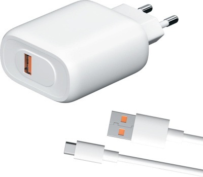 Зарядное устройство Red Line NQC-38 с кабелем USB-C Белое