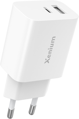 Зарядное устройство Xenium X302 2-в-1 Белое