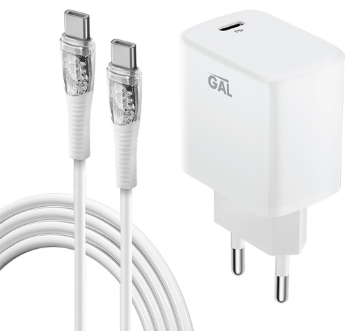 Зарядное устройство Gal UC-5619 с кабелем USB-C Белое