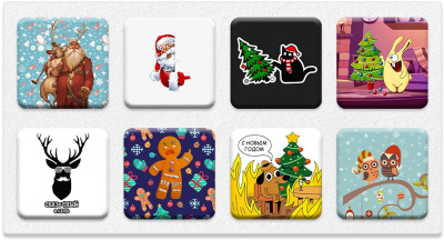 Комплект наклеек Krutoff «Новый год» (8 шт.)