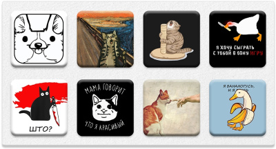 Комплект наклеек Krutoff «Мемы — звери» (8 шт.)