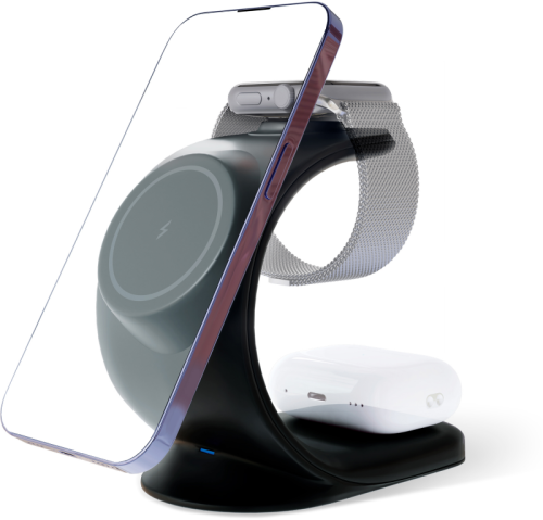 Беспроводное зарядное устройство VLP Powerstand для Apple 3-в-1 Чёрное