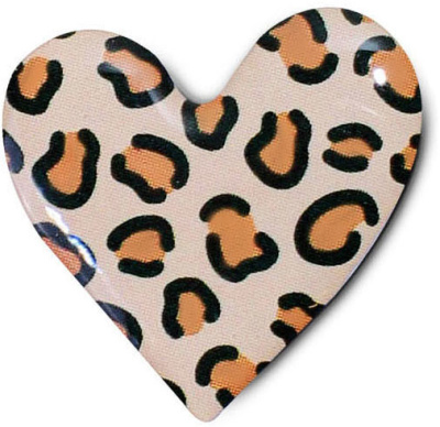 Наклейка VLP 3D сердце с леопардовым принтом