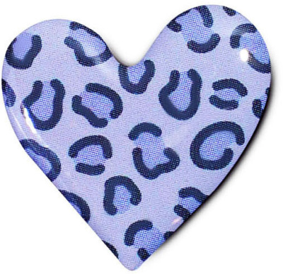 Наклейка VLP 3D сердце с фиолетовым леопардовым принтом