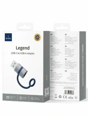 Адаптер WIWU Legend USB-A to USB-C (Wi-C052) (Space Gray)