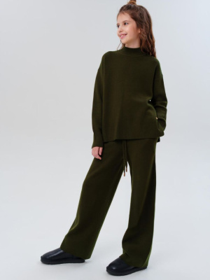 Комплект трикотажный для девочек: джемпер, брюки