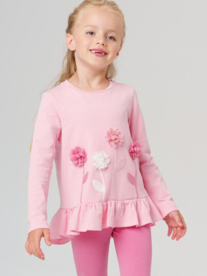 Джемпер трикотажный для девочек (футболка с длинными рукавами)