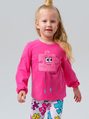 Джемпер трикотажный для девочек (футболка с длинными рукавами)