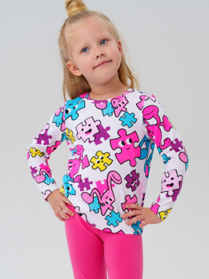 Фуфайка трикотажная для девочек (футболка с длинными рукавами)