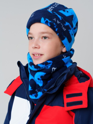 Комплект трикотажный для мальчиков: шапка, снуд