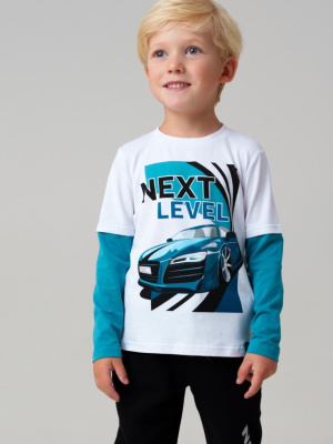 Фуфайка трикотажная для мальчиков (футболка с длинными рукавами)