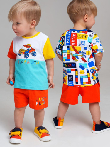 Фуфайка детская трикотажная для мальчиков (футболка), 2 шт в комплекте