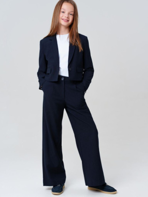 Костюм текстильный для девочек: брюки, пиджак