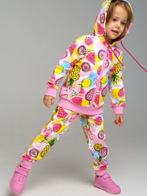 Комплект для девочки: толстовка, брюки из футера