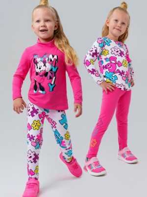 Брюки трикотажные для девочек (легинсы), 2 пары в комплекте