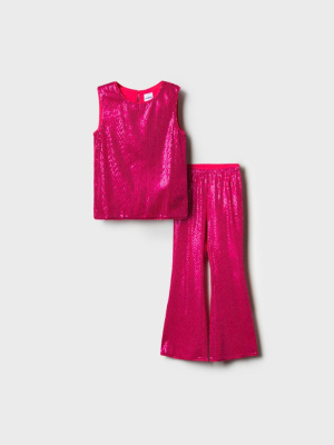 Комплект трикотажный для девочек: топ, брюки (легинсы)