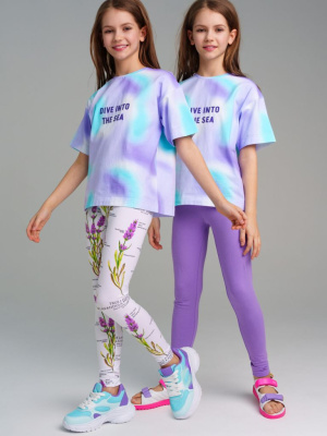 Брюки трикотажные для девочек (легинсы укороченные), 2 пары в комплекте