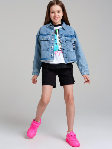 Куртка текстильная джинсовая для девочек