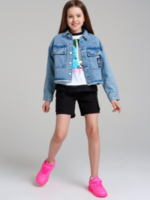 Куртка текстильная джинсовая для девочек