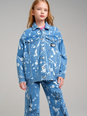 Куртка текстильная джинсовая для девочек