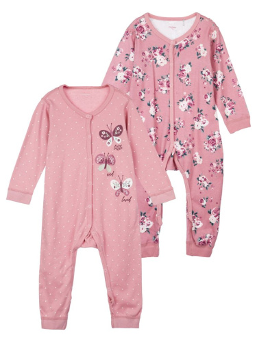 Комбинезон детский трикотажный для девочек, 2 шт в комплекте