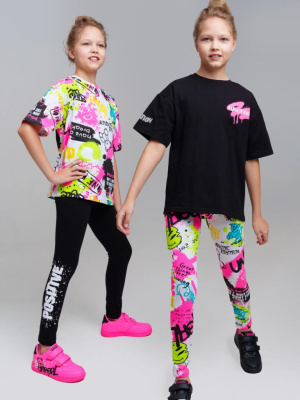 Брюки трикотажные для девочек (легинсы), 2 пары в комплекте