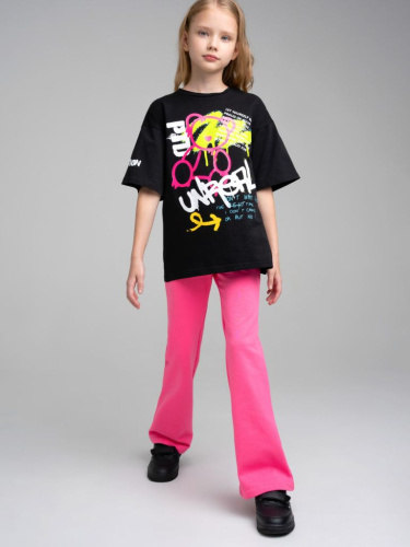 Комплект трикотажный для девочек: фуфайка (футболка), брюки