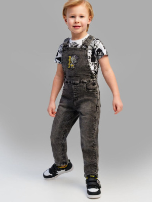 Полукомбинезон текстильный джинсовый для мальчиков