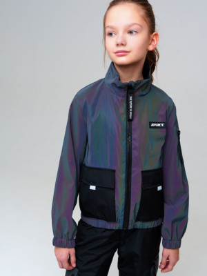 Куртка текстильная с полиуретановым покрытием для девочек (ветровка)