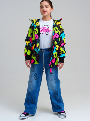 Куртка текстильная с полиуретановым покрытием для девочек (ветровка)