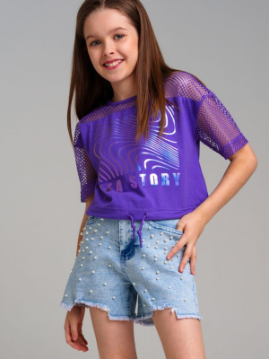 Фуфайка трикотажная для девочек (футболка)