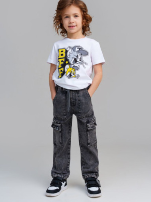 Брюки текстильные джинсовые для мальчиков