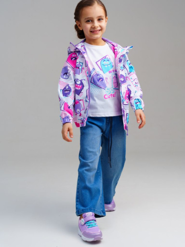 Куртка текстильная с полиуретановым покрытием для девочек (ветровка)