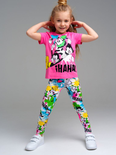 Комплект трикотажный для девочек: фуфайка (футболка), брюки (легинсы)