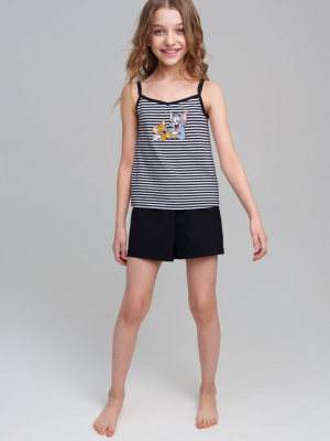 Комплект трикотажный для девочек: майка, шорты