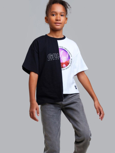 Фуфайка трикотажная для девочек (футболка)