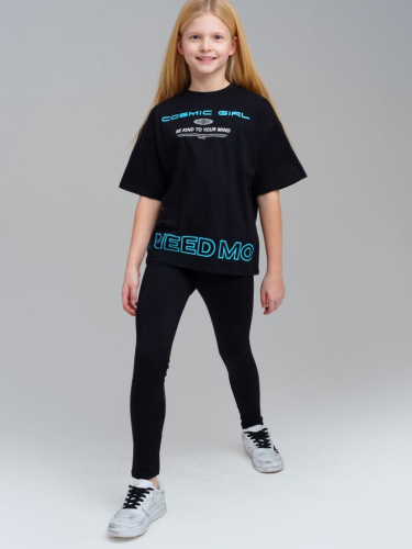 Комплект трикотажный для девочек: фуфайка (футболка), брюки (легинсы)