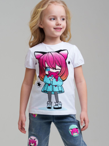 Фуфайка трикотажная для девочек (футболка)