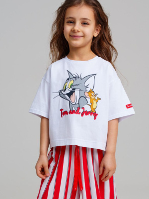 Фуфайка трикотажная для девочек (футболка)