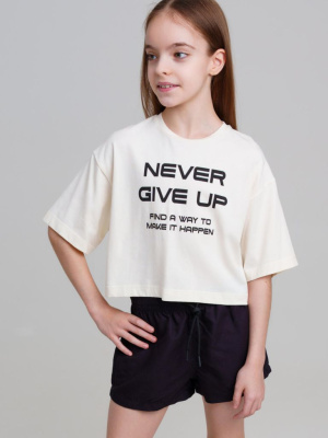 Фуфайка трикотажная для девочек (футболка)