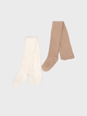 Колготки трикотажные для девочек, 2 пары в комплекте