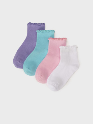 Носки трикотажные для девочек, 4 пары в комплекте