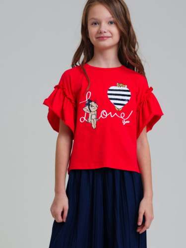 Фуфайка трикотажная для девочек (футболка)