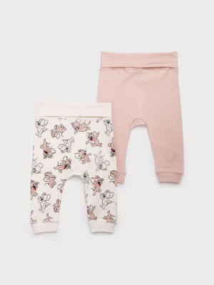 Ползунки детские трикотажные для девочек, 2 шт в комплекте