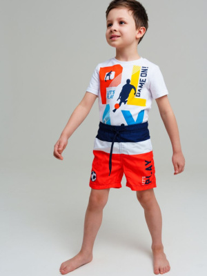 Шорты текстильные плавательные для мальчиков, средней длины