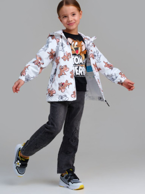 Куртка текстильная с полиуретановым покрытием для девочек (ветровка)