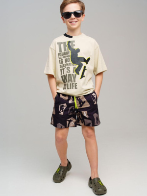 Шорты текстильные плавательные для мальчиков, длинные