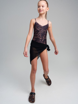 Комплект трикотажный для девочек: купальник, парео