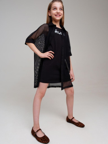 Комплект трикотажный для девочек: платье-футболка, туника